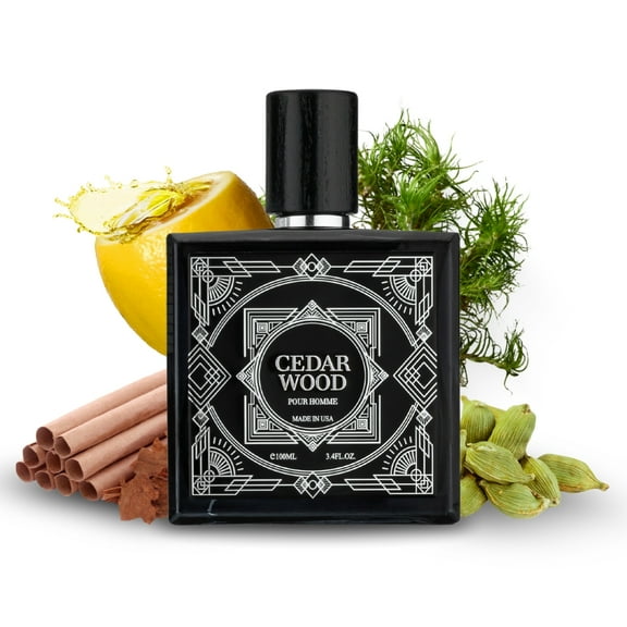 Cedar Wood, Eau De Parfum for Men (3.4 Fl Oz / 100 Ml) With Notes Of Limoncello, Patchouli, Tbacco Leaf