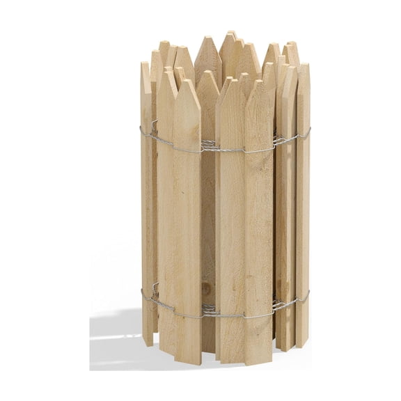 Cedar Wood Fence Panels 6-Pack, 16" High x 8' Long, 48 Feet Total, Garden Border for Trees Flowers and Vine Support