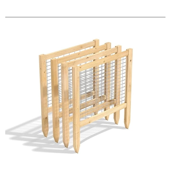Cedar Wood Garden Fence Critter Guard 23.5 Inch 4 Pack