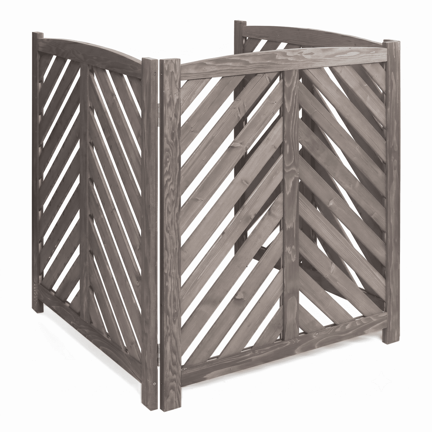 Cedar Wood Outdoor Privacy Screen, 3-Panel Freestanding, U-Shaped Design, AC Unit Cover