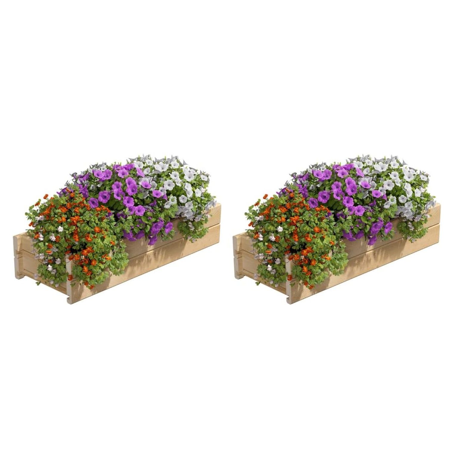 Cedar Wood Planter Box with Wall Mount Brackets, 32" x 11" x 7" (2Pack