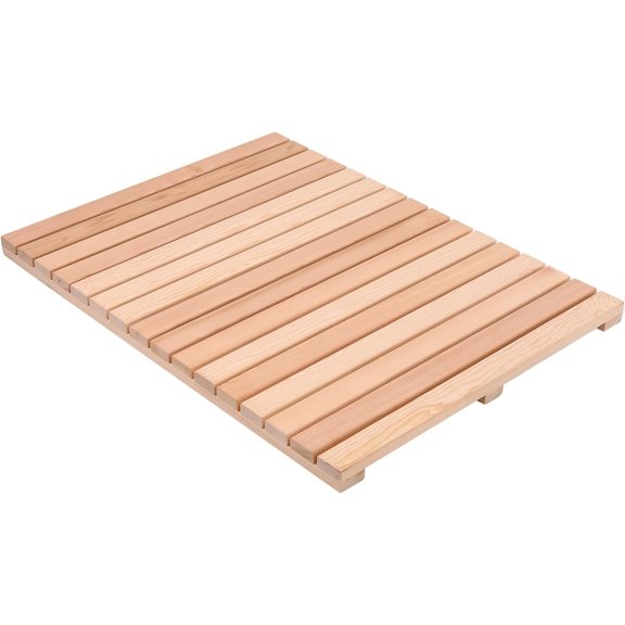 Cedar Wood Shower Mat 31.5 x 23.63 in Rectangular Non-Slip Bath Mat