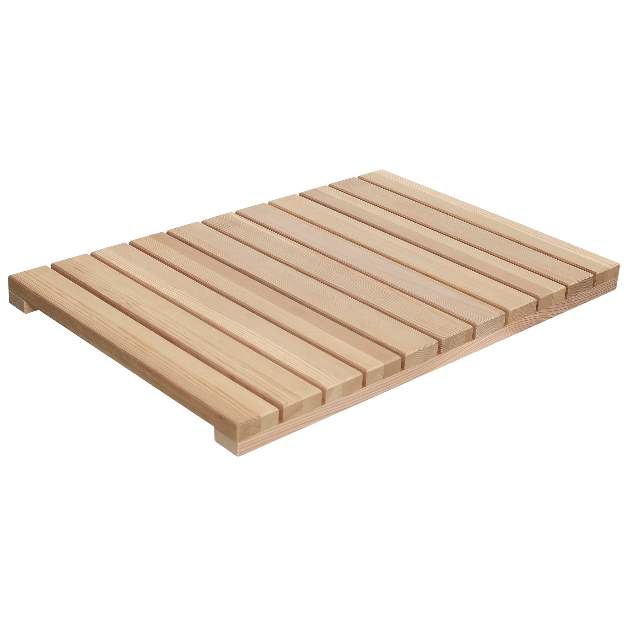 Cedar Wood Shower Mat, Non-Slip Rubber Feet, Quick-Dry Slatted Design, Multi-Purpose Use