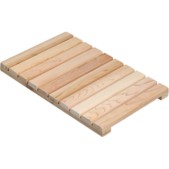 Cedar Wood Shower Mat Wooden Bath Mats Small 20X13 in Stall Non-Slip Bathroom