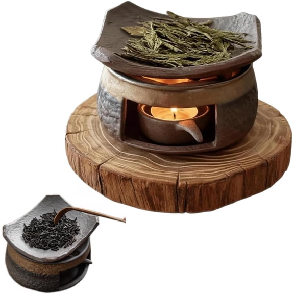 Cedar and Zen Burner, Ceramic Aromatherapy Diffuser, Essential Oil Burner for Home Fragrance,Meditation,Relaxation & Bedroom Decor