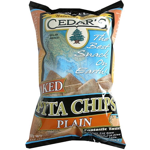 Cedar's Simply Delicious All Natural Plain Baked Pita Chips, 6 oz (Pack