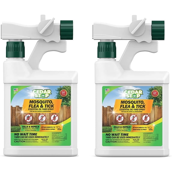 2-pack CedarStop Mosquito, Flea & Tick Spray Cedarwood Oil - Outdoor Repellent - 2 Pack, 32oz — Standard Mounting Hardware, Drop-In Replacement