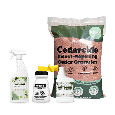 Cedarcide Complete Pest Control Kit (Small) [Contains Cedarcide Original, Outdoor Bug Control Concentrate, Cedar Granules] - Kills and Repels Fleas, Ticks, Ants, Mites, Mosquitoes, Wasps, and Roaches