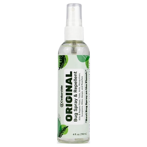 Cedarcide Original (4oz) Non-Toxic Cedar Oil Insect Repellent Formerly Known as Best Yet Insect Spray Kills and Repels Mosquitoes Ticks Fleas Mites Ants and Chiggers