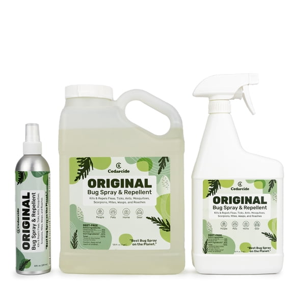 Cedarcide Original (Large Kit) Non-Toxic Cedar Oil Insect Repellent Spray Kills and Repels Mosquitoes Ticks Fleas Mites Ants and Chiggers