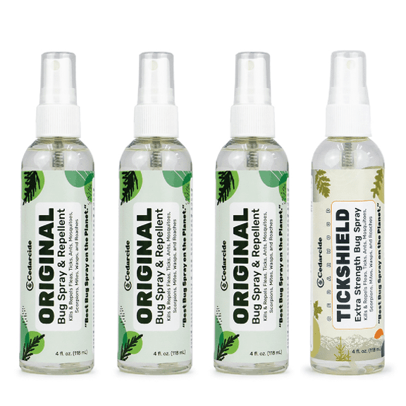 Cedarcide Family 4-Pack (4 - 4oz Bottles) | Family Safe Insect and Pest Repellent