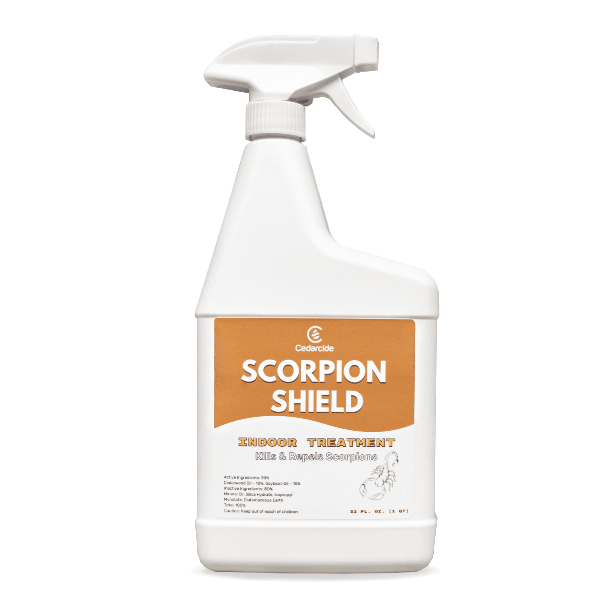 Cedarcide Scorpion Shield (Quart) Indoor Natural Cedar Oil Pest Control Spray - Kills & Repels Scorpions and Other Pests Guaranteed - All Natural - Pet Safe