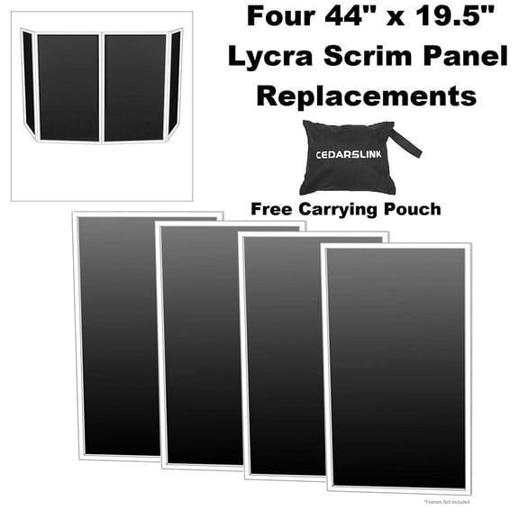 CedarsLink DJ Event Facade DJ Booth Black Replacement Scrim 4-Pack Lycra Panels