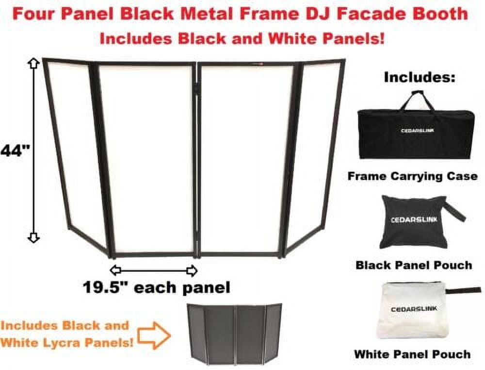 DJ Event Facade White & Black Scrim Metal Frame Booth +Travel Bag Case