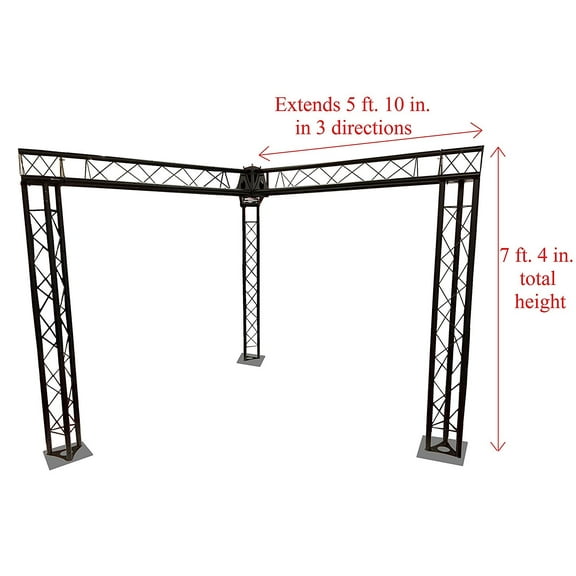 Cedarslink Trade Show Booth, Trusses DJ Stage 7' x 5' Metal Truss Triangle Trusses Black