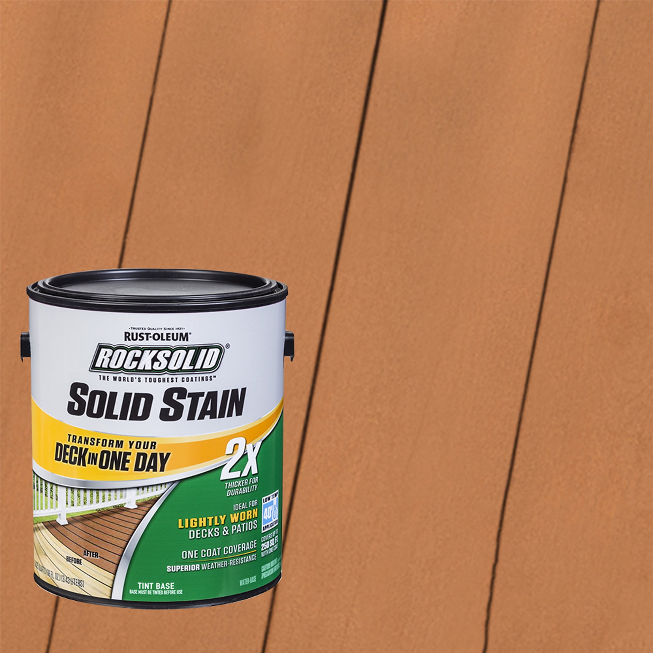 Cedarstone, Rust-Oleum RockSolid 2X Solid Exterior Wood Deck Stain-319746T, Gallon