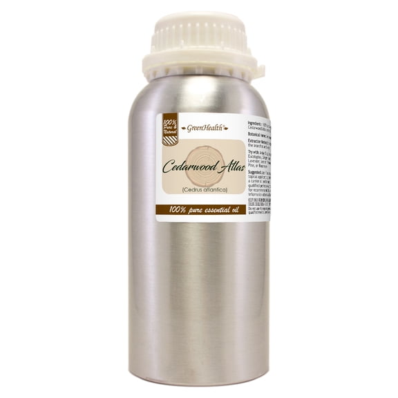 GreenHeath Cedarwood Atlas Essential Oil 16 fl oz Aluminum Bottle with Cap