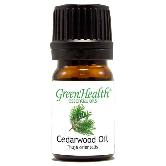 Cedarwood Essential Oil - 1/6 fl oz (5 ml) Glass Bottle w/ Euro Dropper - 100% Pure Essential Oil by GreenHealth