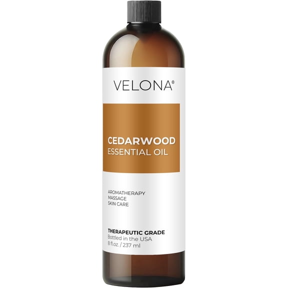 Cedarwood Essential Oil by Velona - 8 oz | Boost Hair Growth, Promotes Better Focus | Aromatherapy Cedar Oil, Diffuser,Topical Use