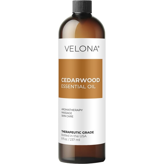 Cedarwood Essential Oil by Velona - 8 oz | Boost Hair Growth, Promotes Better Focus | Aromatherapy Cedar Oil, Diffuser,Topical Use