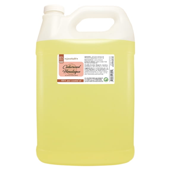 Cedarwood (Himalayan) Essential Oil - 1 Gallon - Clear Plastic Jug w/ Cap - GreenHealth