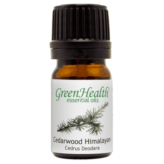 Cedarwood (Himalayan) Essential Oil - 5 ml - Amber Glass Bottle w/ Euro Dropper - GreenHealth