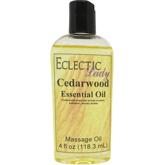 Cedarwood Massage Oil by Eclectic Lady, 4 oz, Sweet Almond Oil and Jojoba Oil