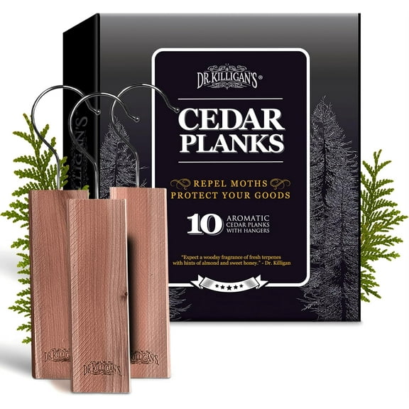 Cedarwood Planks - Cedar Blocks for Clothes Storage, Great Alternative to Moth Balls for Closet, Drawer Deodorizer, Sustainably Harvested in USA (10-Pack)