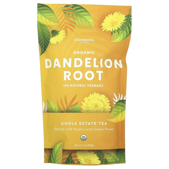 Cederberg Tea Co, Organic Dandelion Root, Caffeine Free, 100 Natural Tea Bags, 7 oz (200 g) Pack of 3