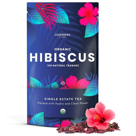 Cederberg Tea Company Hibiscus Organic Tea Bags - 100 Count | Caffeine Free | Non GMO