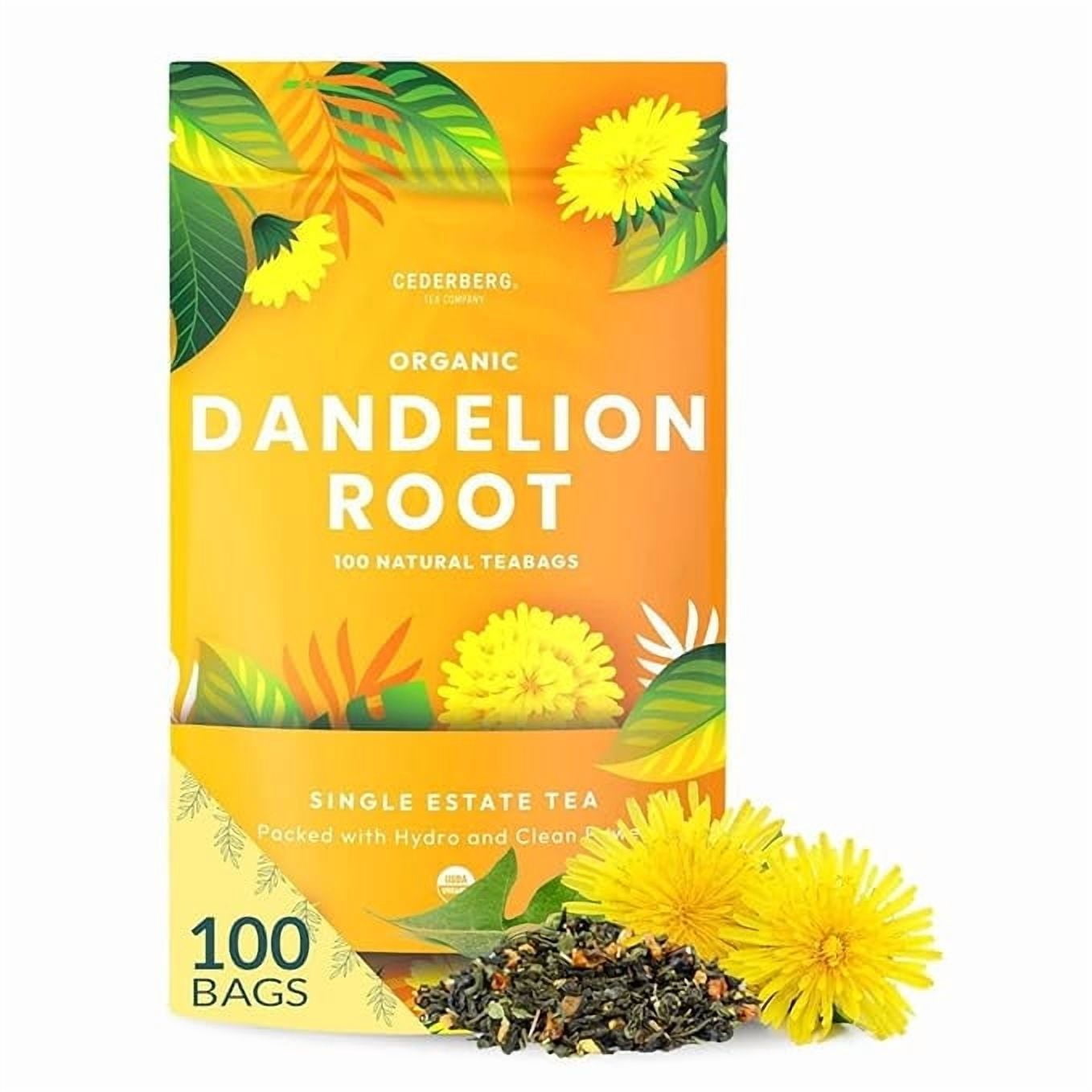 Cederberg Tea Company Organic Dandelion Root Tea Bags, 100 Count, 7 oz ...