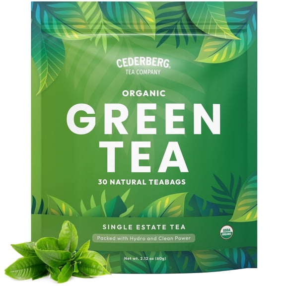 Cederberg Tea Company Organic Green | Bags - 30 count | Organic | from Single Origin | Eco-Friendly | Non-GMO with Zero Sugar | Herbal Tea