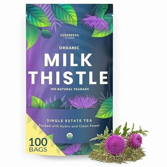 Cederberg Tea Company Organic Milk Thistle Tea Bags - 100 Count | Caffeine Free | Non GMO