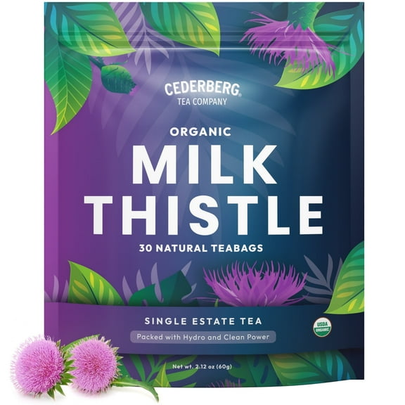 Cederberg Tea Company Organic Milk Thistle Tea Bags - 30 Count Herbal Tea | Caffeine Free | Non GMO