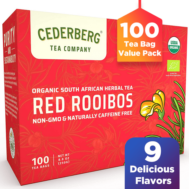 Cederberg Tea Company Organic Red Rooibos Tea Bags 100 Caffeine Free