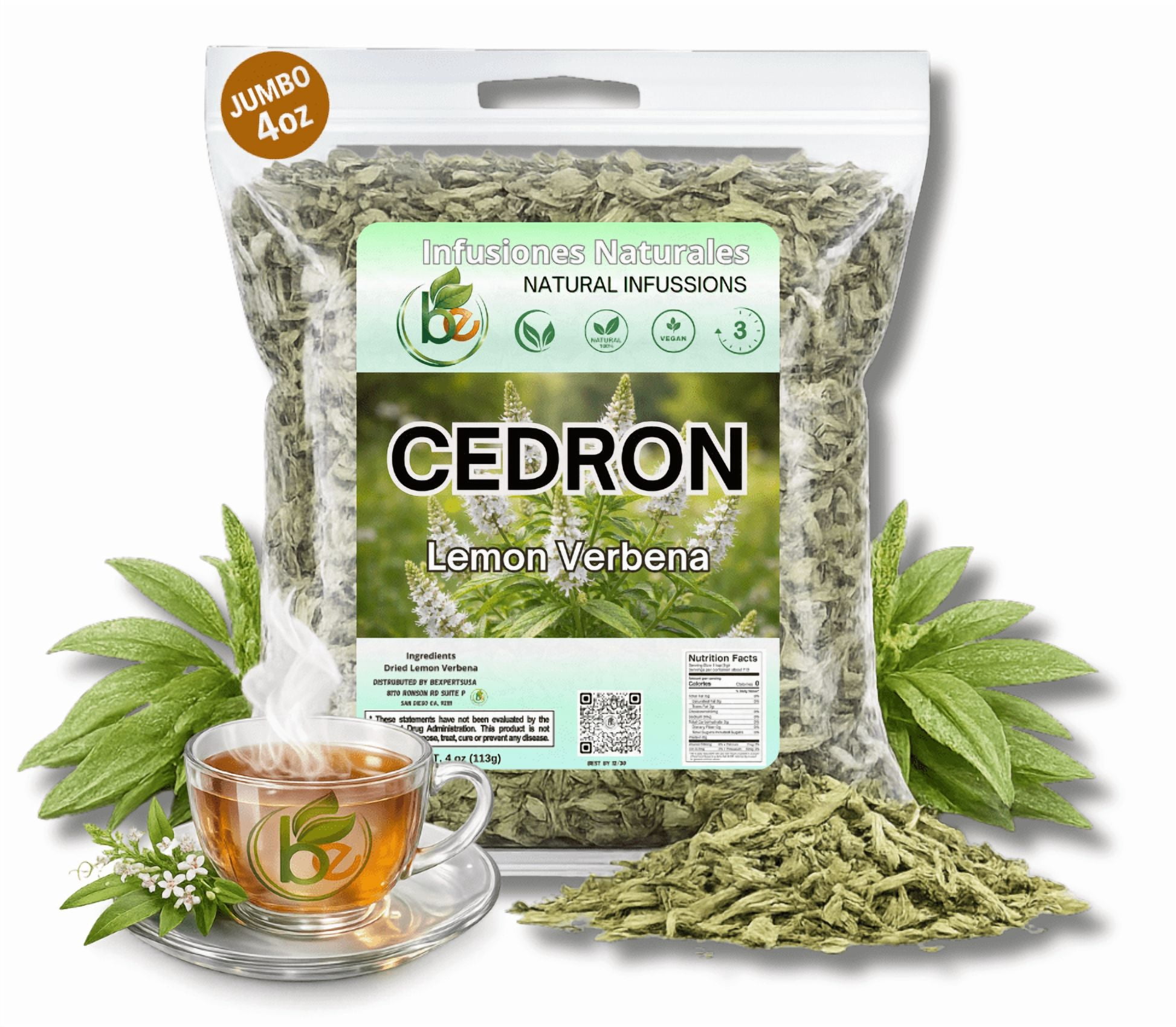 BEXPERTSUSA Cedrón Herbal Tea Lemon Verbena 100% Natural Loose