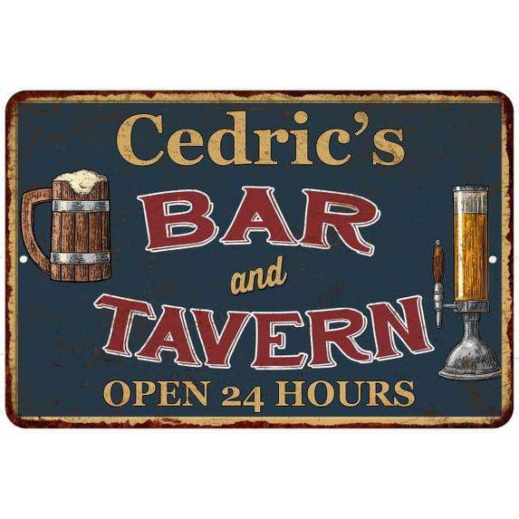 Cedric's Green Bar & Tavern Rustic Sign 12 x 18 Matte Finish Metal 112180047533