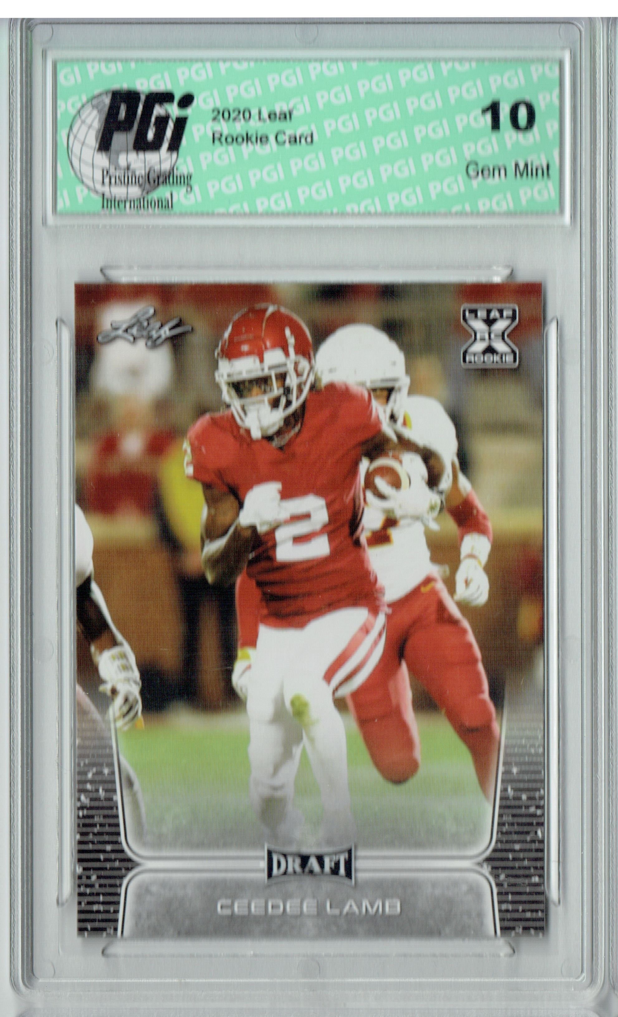 CeeDee Lamb 2020 Leaf Draft Football #6 Gem Mint Rookie Card PGI 10 Dallas Cowboys
