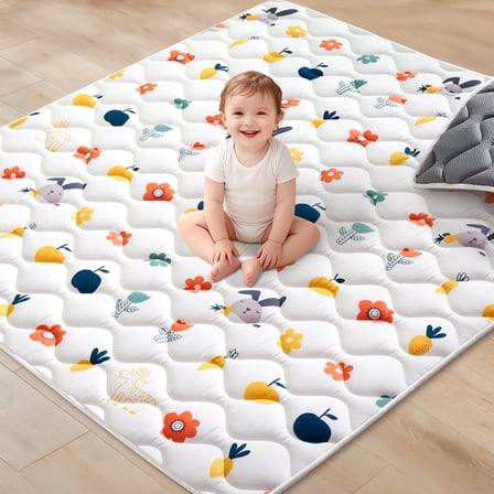 Ceekliybear Baby Play Mat 50" x 50" - Foldable Soft Foam Mat for Infants and Toddlers, Non-Slip & Machine Washable, Skin - Friendly Padded Playmat, Ideal for Playpen, Tummy Time, Travel