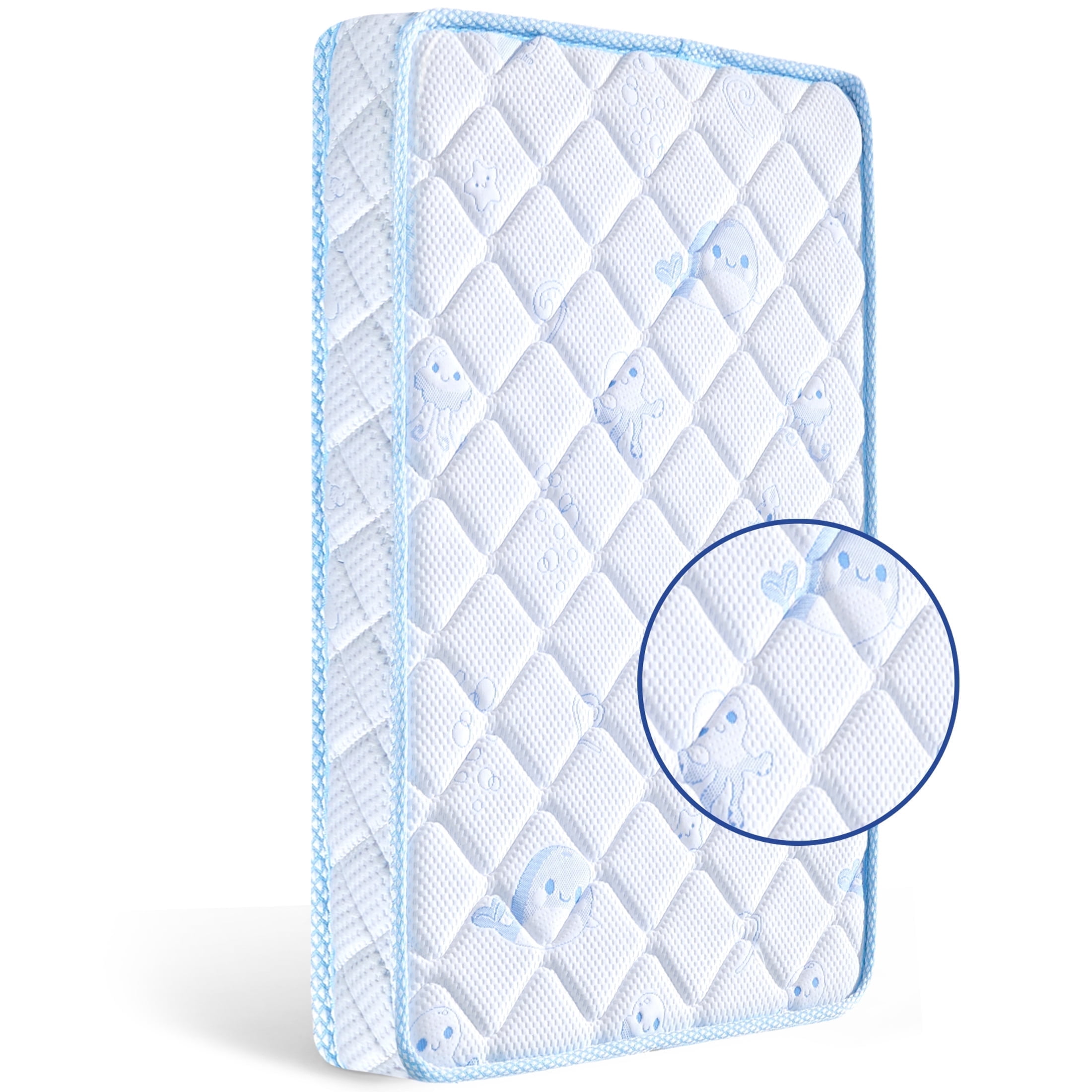 Ceekliybear Premium Foam Crib and Toddler Mattress,  Knitted Fabric and Firm Crib Mattress, Hypoallergenic Baby Mattresses 52"L x 27.6"W x 5"Th