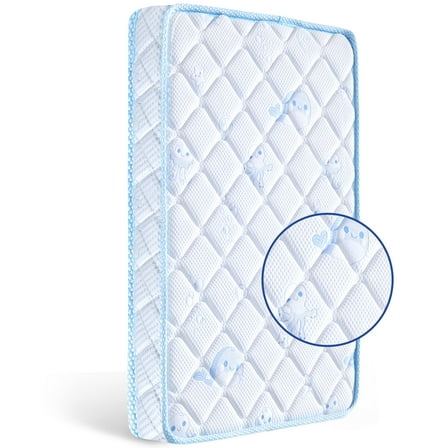 Ceekliybear Premium Foam Crib and Toddler Mattress, Knitted Cotton Surface and Firm Crib Mattress, Hypoallergenic Baby Mattresses 52"L x 27.6"W x 5"Th