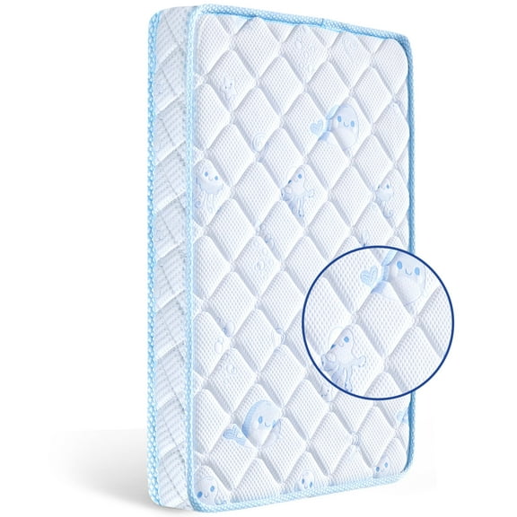 Ceekliybear Premium Foam Crib and Toddler Mattress, Knitted Cotton Surface and Firm Crib Mattress, Hypoallergenic Baby Mattresses 52"L x 27.6"W x 5"Th