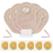 Ceeport 21 PCS Colostomy Bags Ostomy Supplies Clamp Drainable Pouches for Colostomy Ileostomy Stoma Care with Measure Card,Cut-to-Fit(15pcs Bags+6pcs Barriers)