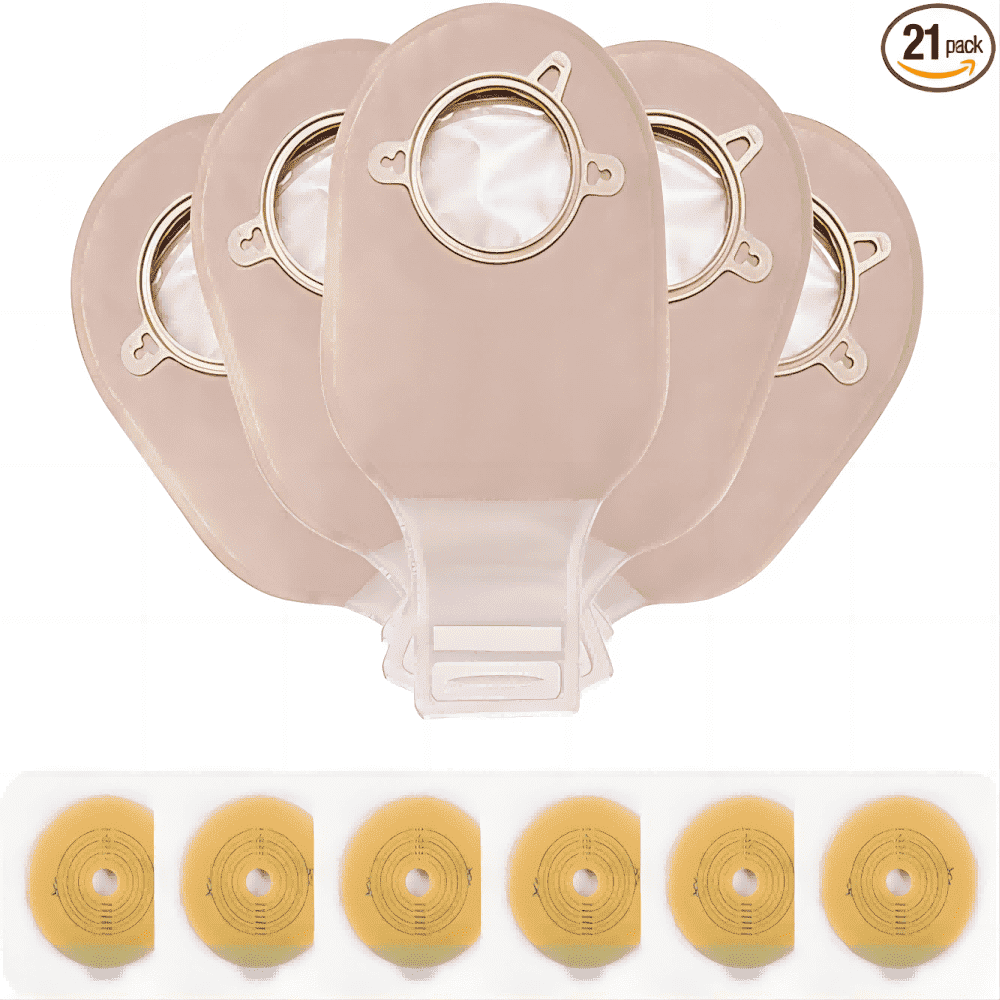 Ceeport 21 PCS Ostomy Supplies Colostomy Bags Two Piece Drainable ...