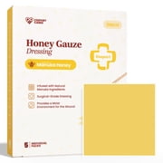 Ceeport Honey Gauze Wound Dressing, 2" x 2" Manuka Honey Wound Care, Medical Grade Honey Bandages for Wound Care, Honey Patch for Faster Healing from Burns, Abrasions, Cuts and Scalds Pack of 5