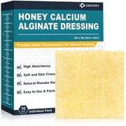 Ceeport Manuka Honey Calcium Alginate Wound Dressing, 2x 2 High Absorbency Medical Grade Manuka Honey Wound Care Bandages Patches for WoundsPack of 10