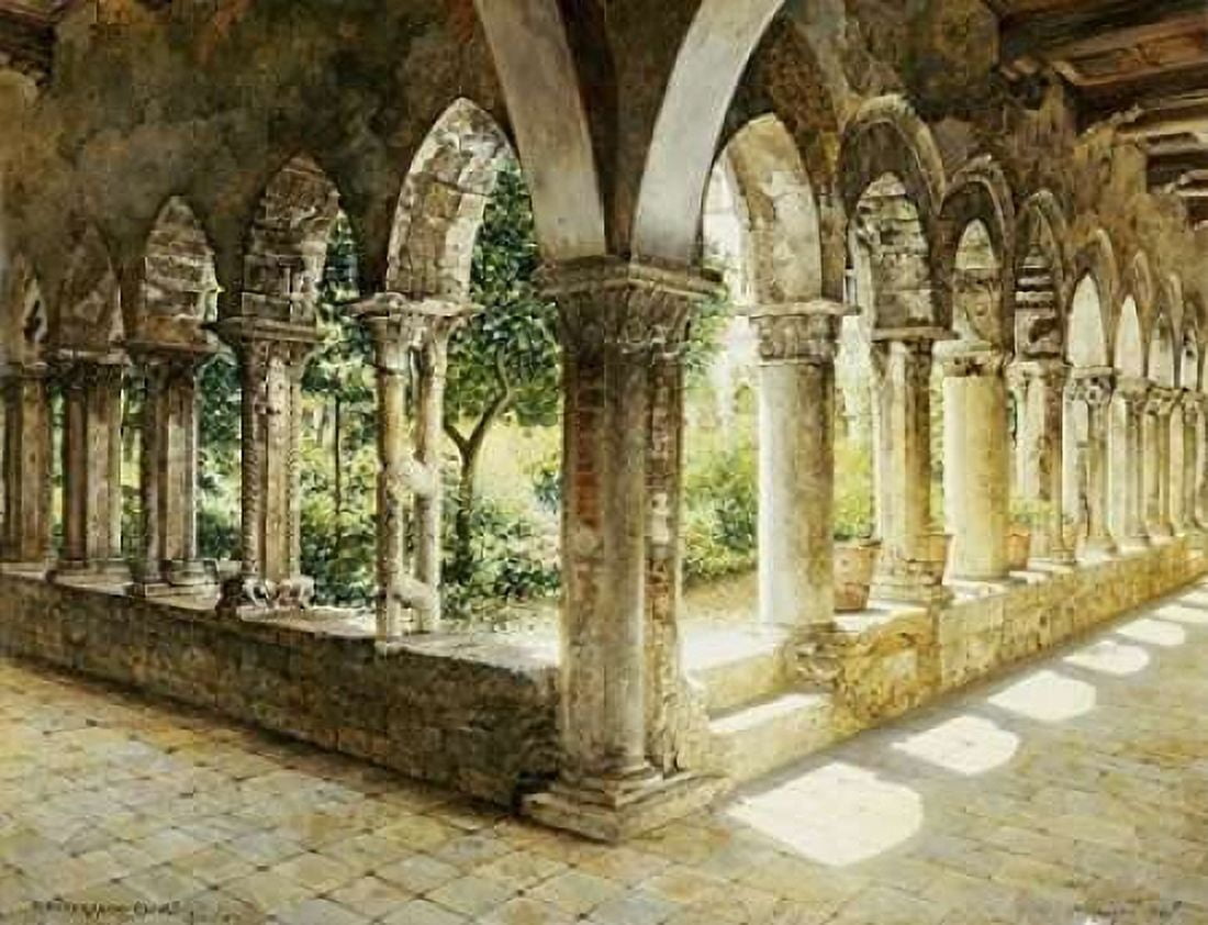 Cefalu Cloisters Sicily Canvas Art - Josef Theodor Hansen (22 x 28)