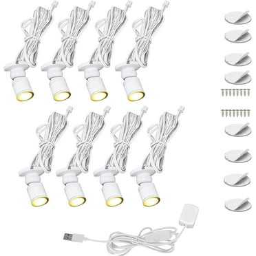 Cefrank Mini Spot Lights, 8 x 1W Dimmable LED Spotlight, Warm White 3000K
