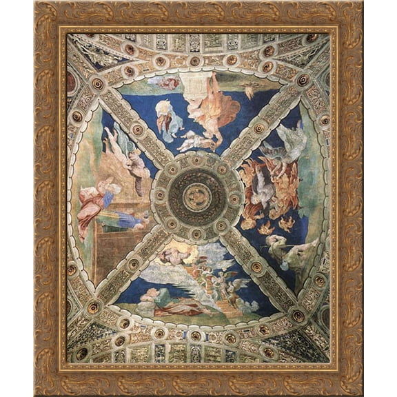 Ceiling 20x23 Gold Ornate Wood Framed Canvas Art by Raphael