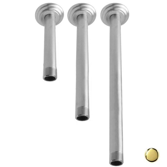 Ceiling Arms with Heavy Duty Flanges - PVD Polished Brass - 1/2in. x 48in.